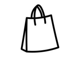 compras bolso icono línea diseño modelo aislado ilustración vector