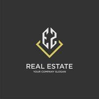 EZ initial monogram logo for real estate with polygon style vector