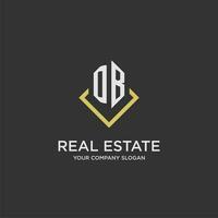 DB initial monogram logo for real estate with polygon style vector