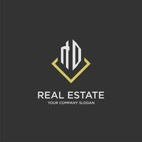ND initial monogram logo for real estate with polygon style vector