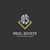 DS initial monogram logo for real estate with polygon style vector