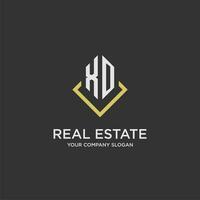 XO initial monogram logo for real estate with polygon style vector