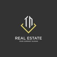 TM initial monogram logo for real estate with polygon style vector