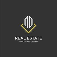 MO initial monogram logo for real estate with polygon style vector