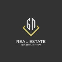 GM initial monogram logo for real estate with polygon style vector