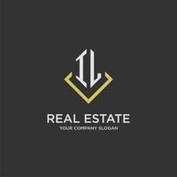 IL initial monogram logo for real estate with polygon style vector