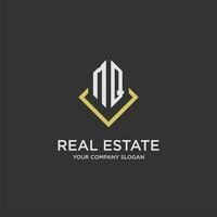 MQ initial monogram logo for real estate with polygon style vector