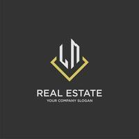 LM initial monogram logo for real estate with polygon style vector