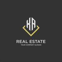 XA initial monogram logo for real estate with polygon style vector