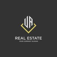 UA initial monogram logo for real estate with polygon style vector