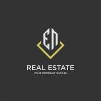 EM initial monogram logo for real estate with polygon style vector