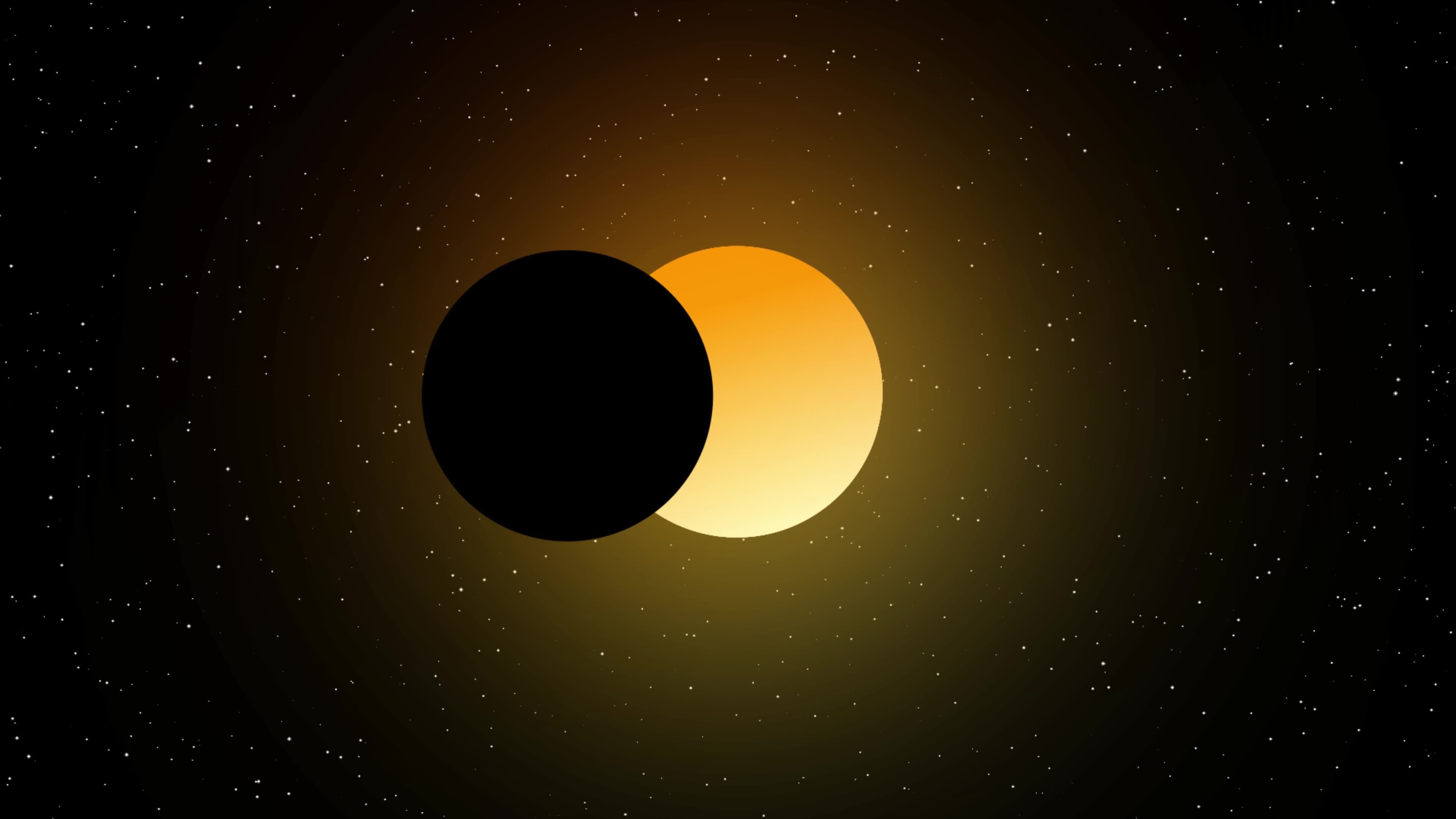 animation de total solaire éclipse, scientifique solaire éclipse ...