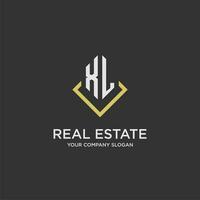 XL initial monogram logo for real estate with polygon style vector