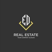 EO initial monogram logo for real estate with polygon style vector