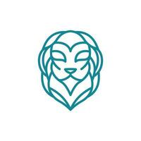 león cara línea moderno creativo logo vector