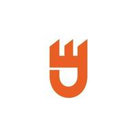 abstract letter wj simple link geometric line logo vector
