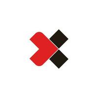 letter x simple arrow geometric logo vector