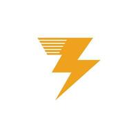 flash thunder wings symbol logo vector