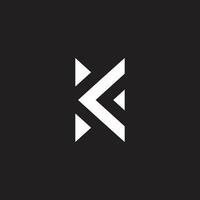 letter k abstract geometric triangle line logo vector