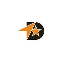 letter d star arrow simple geometric logo vector