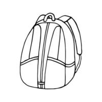 Hand drawn vector camping backpack clip art. Isolated on white background drawing for prints, poster, cute stationery, travel design. High quality illustrations