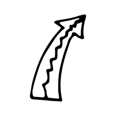 Single element of arrow in doodle business set. Hand drawn vector illustration for cards, posters, stickers and professional design.