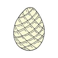 Hand drawn easter eggs with decoration. Doodle vector