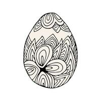 Hand drawn easter eggs with decoration. Doodle vector