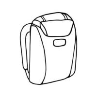 clip art de mochila de camping vectorial dibujado a mano. aislado en el dibujo de fondo blanco para impresiones, afiches, lindos artículos de papelería, diseño de viajes. ilustraciones de alta calidad vector