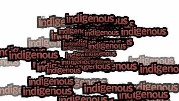 animado vídeo dispersado con el palabras indigenas en un blanco antecedentes video