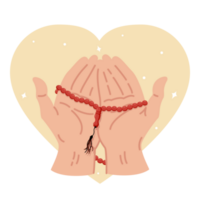 praying hands in flat style png