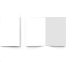 blanco doble folleto modelo diseño con doble lado en blanco antecedentes. png