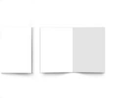 leer zweifach gefaltet Broschüre Vorlage Layout mit doppelseitig auf Weiß Hintergrund. png