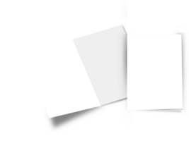 blanco doble folleto modelo conjunto en blanco antecedentes. png