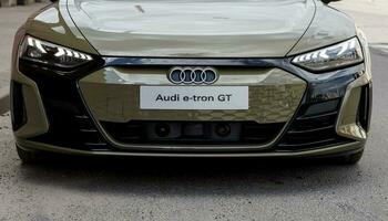 Minsk, Belarus, May 2023 - Audi e-tron GT front view. photo