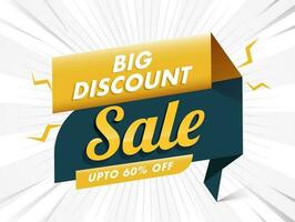 Big Discount Offer Upto 60 Off on abstract background for Sale poster or banner design. vector