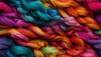 Truly Seamless Tile of Colorful Knitting Yarn And String Background - . With the option to seamlessly tile on all sides to your desired size. photo