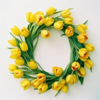 Wreath of tulips. Illustration photo