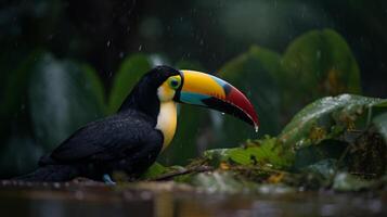 Toucan natural background. Illustration photo