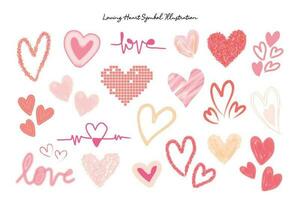 Cute Love Heart Sign Shape and Line Illustration vector