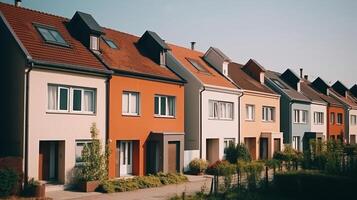 Modern townhouses. Illustration photo