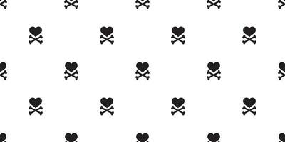 Heart pirate seamless pattern vector Valentine cross bone Halloween background wallpaper