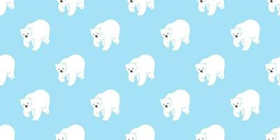 bear seamless pattern polar bear vector panda teddy scarf isolated tile background repeat wallpaper