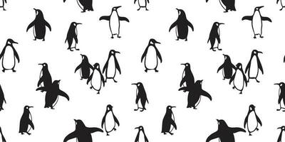penguin Seamless pattern vector bear polar salmon fish cartoon scarf isolated tile background repeat wallpaper doodle illustration
