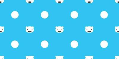 Bear seamless pattern polar bear vector polka dot isolated wallpaper background blue