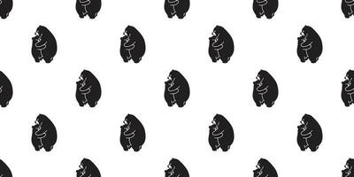 Bear hug seamless pattern polar bear vector isolated panda wallpaper background illustration cartoon