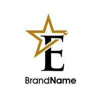 Elegant Initial E Gold Star Logo vector