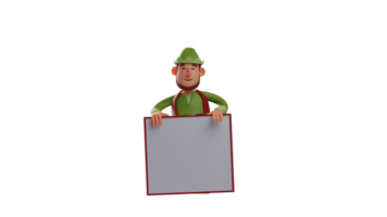 3d Illustration. Clever Elf 3d Karikatur Charakter. Elf trägt ein Weiß Tafel Das er werden verwenden zu zur Verfügung stellen Information. Elf werden Studie mit Kinder mit Begeisterung. 3d Karikatur Charakter png