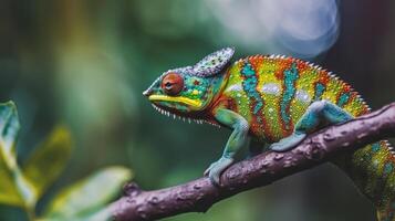 Chameleon in nature. Illustration photo