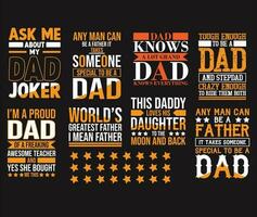 Fathers day t shirt design bundle vector